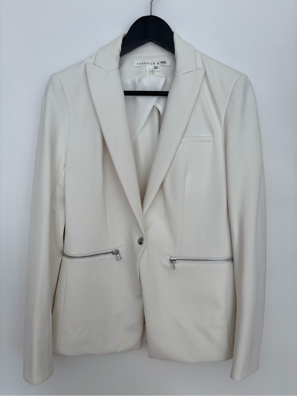 Veronica Beard Tailored Dickey Structured Blazer Jacket in White